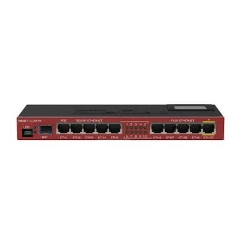 Routerek Mikrotik RB2011UiAS-IN 5x RJ-45 10/100 Mb/s 5x RJ-45 10/100/1000 Mb/s 1x SFP Port 