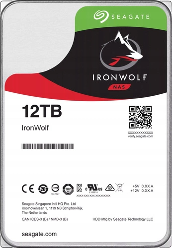 Merevlemez Seagate IronWolf 3.5'' HDD 12TB 7200RPM SATA 6Gb/s 256MB | ST12000NVN0007