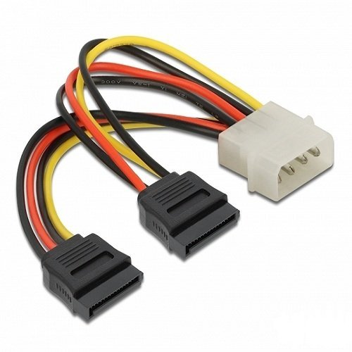 Delock Kábel Molex - SATA 15-pin x2 10cm | 60102