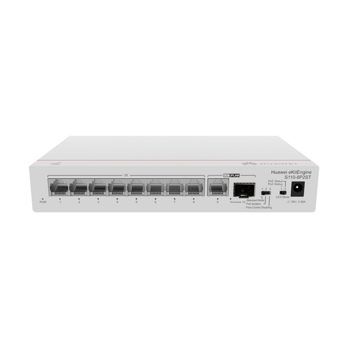 Kapcsoló Huawei S110-8P2ST 8x 1Gb 1x RJ-45/SFP 124 W PoE+