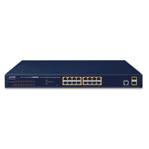 Kapcsoló Planet GS-4210-16P2S 16x 1Gb 2x RJ-45/SFP 220 W PoE+