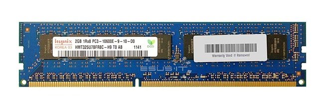 RAM memória 1x 2GB Hynix ECC UNBUFFERED DDR3 1Rx8 1333MHz PC3-10600 UDIMM | HMT325U7BFR8C-H9