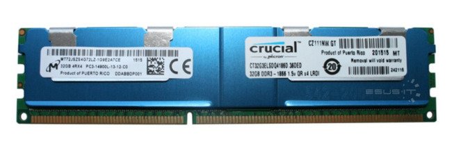 RAM memória 1x 32GB Micron ECC LOAD REDUCED DDR3  1866MHz PC3-14900 LRDIMM | MT72JSZS4G72LZ-1G9