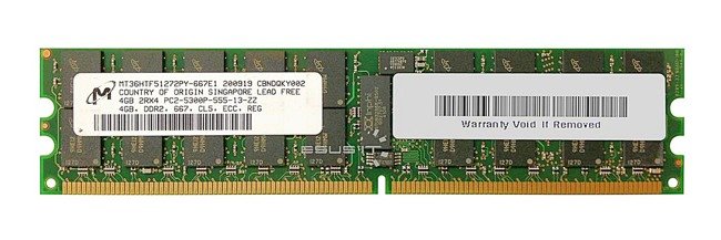 RAM memória 1x 4GB Micron ECC REGISTERED DDR2  667MHz PC2-5300 RDIMM | MT36HTF51272PY-667E1