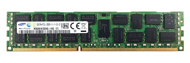 RAM memória 1x 8GB Samsung ECC REGISTERED DDR3 2Rx4 1600MHz PC3-12800 RDIMM | M393B1K70DH0-YK0