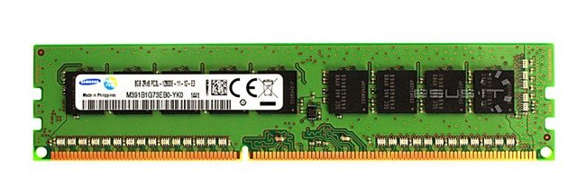 RAM memória 1x 8GB Samsung ECC UNBUFFERED DDR3  1600MHz PC3-12800 UDIMM | M391B1G73EB0-YK0