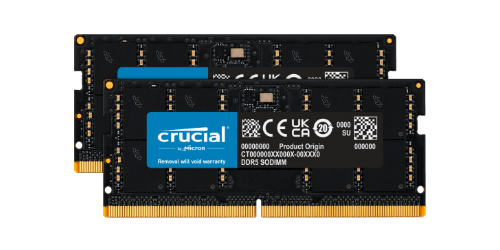 RAM memória 64GB kit (2x 32GB) Crucial SO-DIMM DDR5 4800MHz PC5-38400 | CT2K32G48C40S5